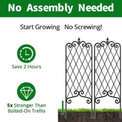 47 In. Black Metal Garden Fencing Decorative Trellis(4 Pack) -Dewalt Tools Shop blacks fawey tred inc garden trellises da3hn4gs 1f 1000