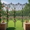 47 In. Black Metal Garden Fencing Decorative Trellis(4 Pack)