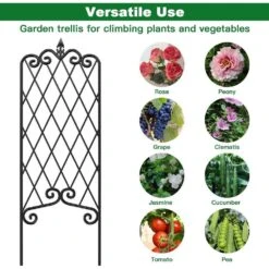 47 In. Black Metal Garden Fencing Decorative Trellis(4 Pack) -Dewalt Tools Shop blacks fawey tred inc garden trellises da3hn4gs fa 1000