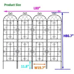 4-Pack 19.7 In. W X 86.7 In. H Black Metal Garden Trellis Garden Fencing For Climbing Plants Outdoor Patio Plant Trellis -Dewalt Tools Shop blacks garden trellises w1586 zt 81059 31 1000