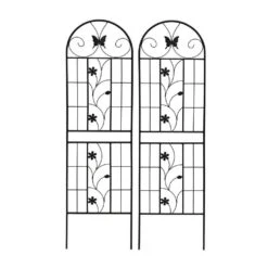 71 In. Metal Butterfly Decorative Garden Trellis, Rustproof Garden Fencing For Climbing Plants, Black (2-Pack) -Dewalt Tools Shop blacks garden trellises w1586p266745yf 31 1000