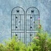 71 In. Metal Butterfly Decorative Garden Trellis, Rustproof Garden Fencing For Climbing Plants, Black (2-Pack) -Dewalt Tools Shop blacks garden trellises w1586p266745yf 64 1000
