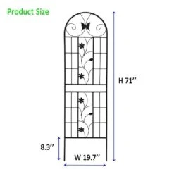 71 In. Metal Butterfly Decorative Garden Trellis, Rustproof Garden Fencing For Climbing Plants, Black (2-Pack) -Dewalt Tools Shop blacks garden trellises w1586p266745yf c3 1000