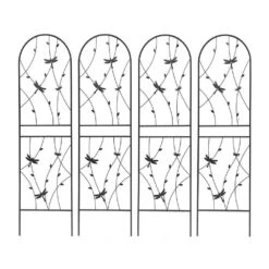 4 Pack 71 In. X 19.7 In. Metal Garden Trellis, Garden Fencing For Climbing Plants, Dragonfly Decorative Flower Trellis -Dewalt Tools Shop blacks garden trellises w1586p266865yf 31 1000