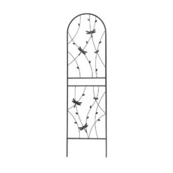 2 Pack 71 In. Iron Garden Trellis Garden Fencing For Climbing Plants, Dragonfly Decorative Plant Trellis, Black -Dewalt Tools Shop blacks garden trellises w1586p266866yf 76 1000
