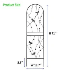 2 Pack 71 In. Iron Garden Trellis Garden Fencing For Climbing Plants, Dragonfly Decorative Plant Trellis, Black -Dewalt Tools Shop blacks garden trellises w1586p266866yf c3 1000