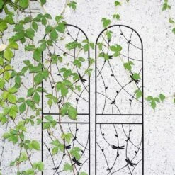 4 Pack 86.7 In. Metal Dragonfly Decor Garden Trellis, Garden Fencing For Climbing Plants, Flower Support Trellis -Dewalt Tools Shop blacks garden trellises w1586p268047yf 4f 1000