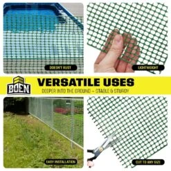 4 Ft. H X 100 Ft. W Green Plastic Safety Garden Netting Above Ground Barrier Snow Fence Temporary Fencing (Pack Of 2) -Dewalt Tools Shop boen snow fencing sf 41012 1f 1000