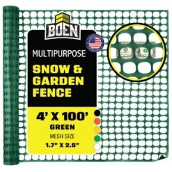 4 Ft. H X 100 Ft. W Green Plastic Safety Garden Netting Above Ground Barrier Snow Fence Temporary Fencing (Pack Of 2)