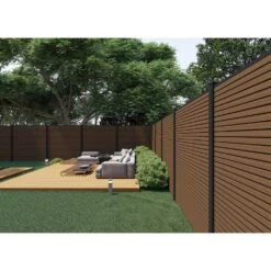 UltraEasy Fencing 6 Ft. H X 6 Ft. W Brazilian Ipe Wood Plastic Composite Horizontal Fence Panel Section With Black Frame -Dewalt Tools Shop brazilian ipe newtechwood composite fence panels fence blk uh66 6 6 ip fa 1000