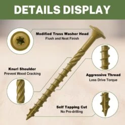 3 In. Bronze Heavy Duty Rust Resistant Metal Posts Screws For Fencing Wood Lag (50-Pack) -Dewalt Tools Shop bronze fence hardware 8v1c0d3e c3 1000