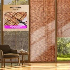 48 In. H X 16.4 Ft. W Brown Natural Reeds Eco-Friendly Privacy Screen Curtain Patio Reed Fencing Rolls (2-Pack) -Dewalt Tools Shop brown atengnes garden fencing yd240475 44 1000