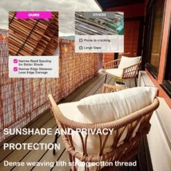 48 In. H X 16.4 Ft. W Brown Natural Reeds Eco-Friendly Privacy Screen Curtain Patio Reed Fencing Rolls (2-Pack) -Dewalt Tools Shop brown atengnes garden fencing yd240475 4f 1000