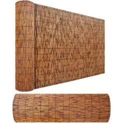 48 In. H X 16.4 Ft. W Brown Natural Reeds Eco-Friendly Privacy Screen Curtain Patio Reed Fencing Rolls (2-Pack) -Dewalt Tools Shop brown atengnes garden fencing yd240475 76 1000