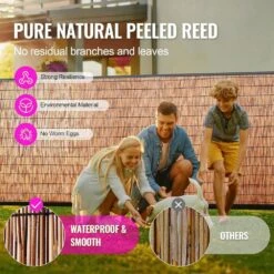 48 In. H X 16.4 Ft. W Brown Natural Reeds Eco-Friendly Privacy Screen Curtain Patio Reed Fencing Rolls (2-Pack) -Dewalt Tools Shop brown atengnes garden fencing yd240475 c3 1000