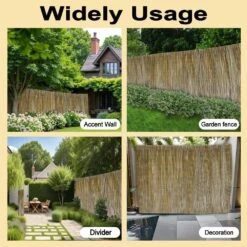 196.8 In. L X 60 In. W X 1 In. H Natural Willow Wood Fence Privacy Backyard Divider Decorative Garden Fencing -Dewalt Tools Shop brown ecostake garden fencing bwf155r 44 1000