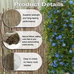 196.8 In. L X 60 In. W X 1 In. H Natural Willow Wood Fence Privacy Backyard Divider Decorative Garden Fencing -Dewalt Tools Shop brown ecostake garden fencing bwf155r 4f 1000