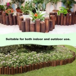 Natural Wooden Log Garden Fence 6.9 In. H Decorative Edging For Flower Bed And Landscape Fencing 1.9 In Dia 2 Pack -Dewalt Tools Shop brown justincity garden fencing 225ph03328d 1f 1000