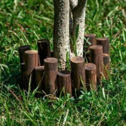 Natural Wooden Log Garden Fence 6.9 In. H Decorative Edging For Flower Bed And Landscape Fencing 1.9 In Dia 2 Pack -Dewalt Tools Shop brown justincity garden fencing 225ph03328d 4f 1000