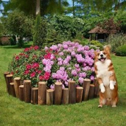 Natural Wooden Log Garden Fence 6.9 In. H Decorative Edging For Flower Bed And Landscape Fencing 1.9 In Dia 2 Pack -Dewalt Tools Shop brown justincity garden fencing 225ph03328d 76 1000