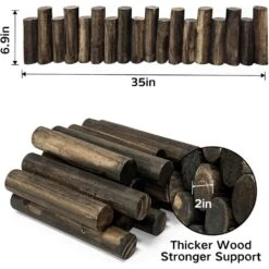 Natural Wooden Log Garden Fence 6.9 In. H Decorative Edging For Flower Bed And Landscape Fencing 1.9 In Dia 2 Pack -Dewalt Tools Shop brown justincity garden fencing 225ph03328d c3 1000