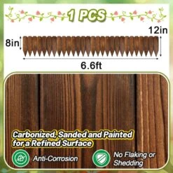 6.6 Ft. L X 12 In. W Rustic Pine Wood Garden Fence, No Fading Planter Fencing For Yard, Garden And Pathway, Brown -Dewalt Tools Shop brown ogetfuur garden fencing ey6w 0u2 40 1000