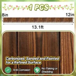 13 Ft. L X 12 In. H Rustic Pine Wood Garden Fence, No Fading Planter Fencing For Yard, Garden And Pathway, Brown -Dewalt Tools Shop brown ogetfuur garden fencing is6l 8i1 40 1000