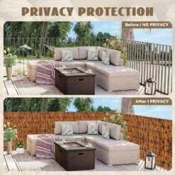 4 Ft. X 16 Ft. Polymer Brown Reed Fencing Rolls, High Roll Reed Screen For Balcony, Patio, Garden And Backyard -Dewalt Tools Shop brown ogetfuur outdoor privacy screens oh2k 0d2 1f 1000