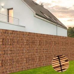 4 Ft. X 16 Ft. Polymer Brown Reed Fencing Rolls, High Roll Reed Screen For Balcony, Patio, Garden And Backyard -Dewalt Tools Shop brown ogetfuur outdoor privacy screens oh2k 0d2 c3 1000