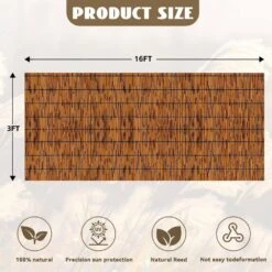 3 Ft. X 16 Ft. Polymer Brown Reed Fencing Rolls, High Roll Reed Screen For Balcony, Patio, Garden And Backyard -Dewalt Tools Shop brown ogetfuur outdoor privacy screens yn2z 6t7 31 1000