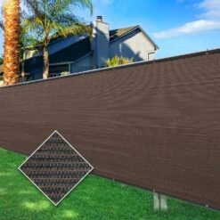 5 Ft. X 50 Ft. Privacy Screen Fence Heavy-Duty Protective Covering Mesh Fencing For Patio Lawn Garden Balcony Brown -Dewalt Tools Shop brown outdoor privacy screens 2 cvfr055070 31 1000
