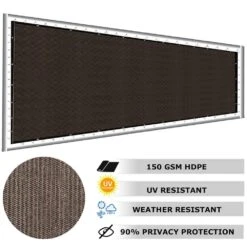 5 Ft. X 50 Ft. Privacy Screen Fence Heavy-Duty Protective Covering Mesh Fencing For Patio Lawn Garden Balcony Brown