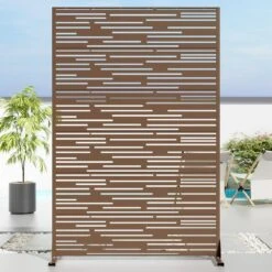 47 In. L X 16 In. W X 72 In. H Brown Galvanized Steel Dig Border Privacy Screen Fencing -Dewalt Tools Shop brown spassway garden fencing hd0601 506a2 4f 1000