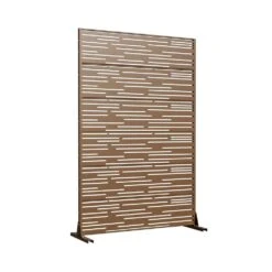 47 In. L X 16 In. W X 72 In. H Brown Galvanized Steel Dig Border Privacy Screen Fencing