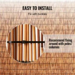 16.4 Ft. W X 5.5 Ft. H Peeled Reed Decorative Natural Eco-Friendly Screen Curtain Bamboo-Like Patio Decors Fencing Rolls -Dewalt Tools Shop brown spca garden fencing sp db0903 1f 1000