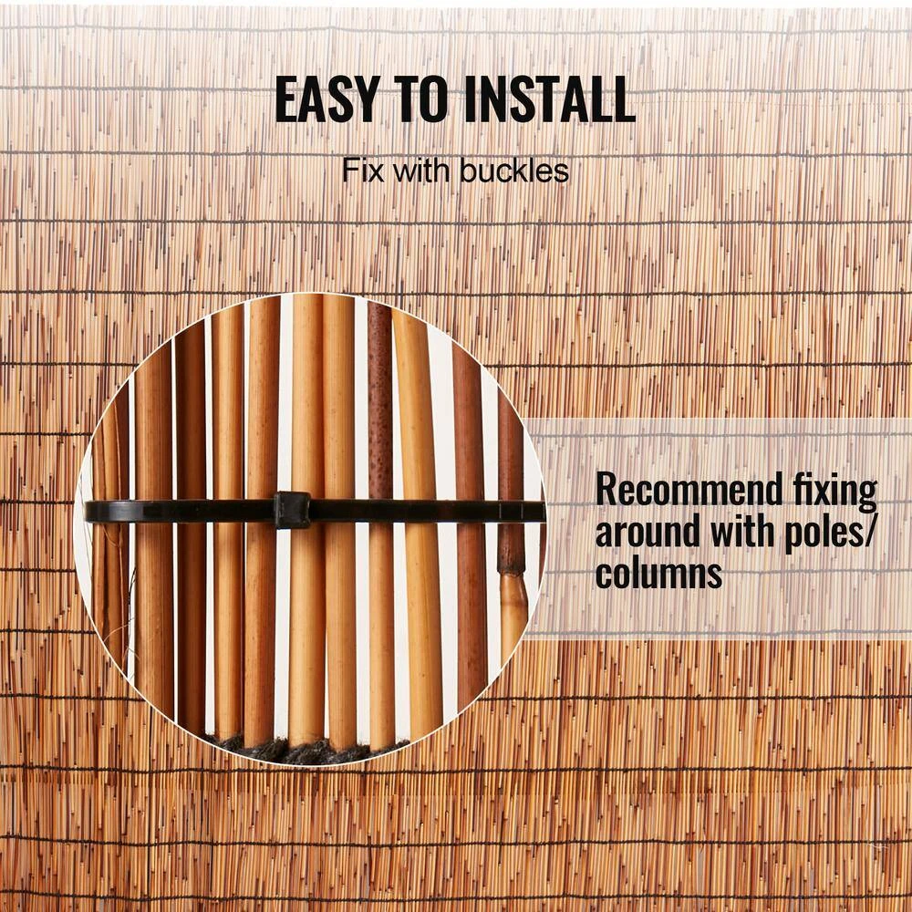 Natural Reed Fencing, 4 Ft. X 16.4 Ft. 2-Pack Reed Screen Curtain, Balcony Reed Fence Roll For Outdoor Patio 7 Natural Reed Fencing, 4 Ft. X 16.4 Ft. 2-Pack Reed Screen Curtain, Balcony Reed Fence Roll For Outdoor Patio - Image 5