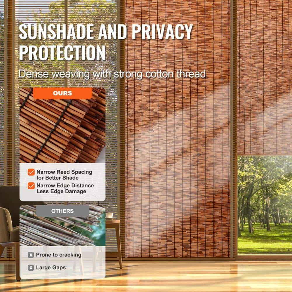 Natural Reed Fencing, 4 Ft. X 16.4 Ft. 2-Pack Reed Screen Curtain, Balcony Reed Fence Roll For Outdoor Patio 5 Natural Reed Fencing, 4 Ft. X 16.4 Ft. 2-Pack Reed Screen Curtain, Balcony Reed Fence Roll For Outdoor Patio - Image 3