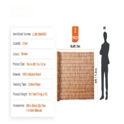 Natural Reed Fencing, 4 Ft. X 16.4 Ft. 2-Pack Reed Screen Curtain, Balcony Reed Fence Roll For Outdoor Patio 16 Natural Reed Fencing, 4 Ft. X 16.4 Ft. 2-Pack Reed Screen Curtain, Balcony Reed Fence Roll For Outdoor Patio -Dewalt Tools Shop brown svopes garden fencing lwwl2jt164fthuji5v0 sv1218 76 1000