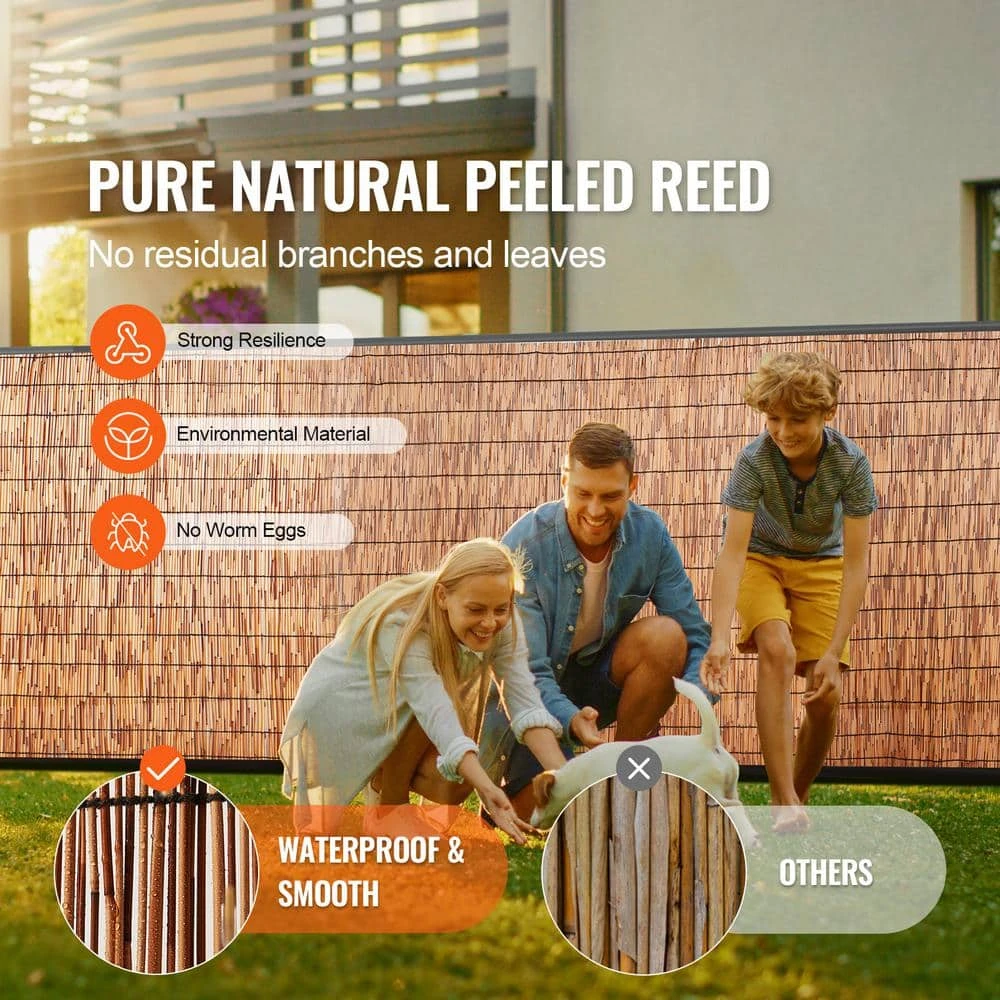 Natural Reed Fencing, 4 Ft. X 16.4 Ft. 2-Pack Reed Screen Curtain, Balcony Reed Fence Roll For Outdoor Patio 4 Natural Reed Fencing, 4 Ft. X 16.4 Ft. 2-Pack Reed Screen Curtain, Balcony Reed Fence Roll For Outdoor Patio - Image 2