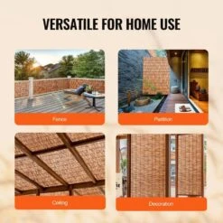 Natural Reed Fencing 5.5 Ft. X 16.4 Ft. Reed Screen Curtain Balcony Reed Fence Roll Backyard Patio Brown Power Source -Dewalt Tools Shop brown vevor garden fencing lwwl1jt164ftwa559v0 fa 1000