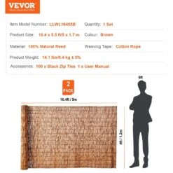 Natural Reed Fencing, 4 Ft. X 16.4 Ft., 2-Pack Reed Screen Curtain Balcony Reed Fence Roll Power Source -Dewalt Tools Shop brown vevor garden fencing lwwl2jt164fthuji5v0 76 1000
