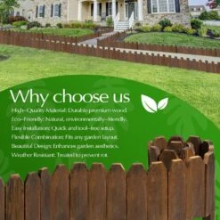 47 In. X 5.9 In. X 0.4 In. Brown Wood Garden Edging Fence Border Decorative Panels For Flower And Landscape Fencing -Dewalt Tools Shop brown wood edging jt00025 bl 1f 1000