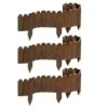 47in. X 5.9 In. X 0.4 In. Brown Wood Garden Edging Fence Border Decorative Panels For Flower And Landscape Fencing, 3pcs