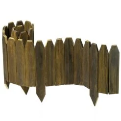 47 In. X 9.8 In. X 0.4 In. Brown Wood Garden Edging Fence Border Decorative Panels For Flower And Landscape Fencing