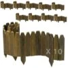 47in. X 9.8 In. X 0.4 In. Brown Wood Garden Edging Fence Border Decorative Panels For Flower And Landscape Fencing-10pcs -Dewalt Tools Shop brown wood edging jt00158 bl 64 1000