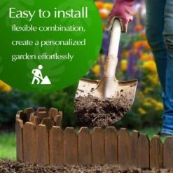 47in. X 9.8 In. X 0.4 In. Brown Wood Garden Edging Fence Border Decorative Panels For Flower And Landscape Fencing-10pcs -Dewalt Tools Shop brown wood edging jt00158 bl 76 1000