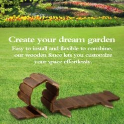 47in. X 9.8 In. X 0.4 In. Brown Wood Garden Edging Fence Border Decorative Panels For Flower And Landscape Fencing-10pcs -Dewalt Tools Shop brown wood edging jt00158 bl fa 1000