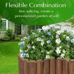 47 In. X 7.8 In. X 1 In. Brown Wood Garden Edging, Fence Border Decorative Panels For Flower And Landscape Fencing-2pcs -Dewalt Tools Shop brown wood edging jt00160 bl 76 1000