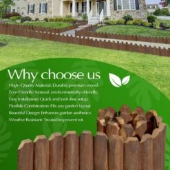 47 In. X 7.8 In. X 1 In. Brown Wood Garden Edging, Fence Border Decorative Panels For Flower And Landscape Fencing-2pcs -Dewalt Tools Shop brown wood edging jt00160 bl fa 1000