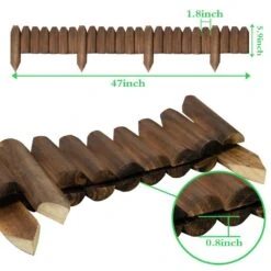 47in. X 5.9 In. X 0.8 In. Brown Wood Garden, Edging Fence Border Decorative Panels For Flower And Landscape Fencing-2pcs -Dewalt Tools Shop brown wood edging jt00162 bl 4f 1000